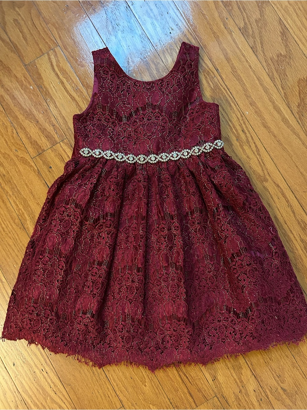 Like new American PrincessGirls Lace Dress with Crystal Waistband size 3T